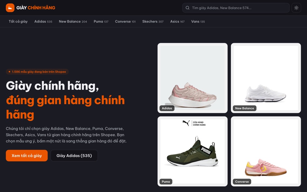 Ảnh trang Giày chính hãng