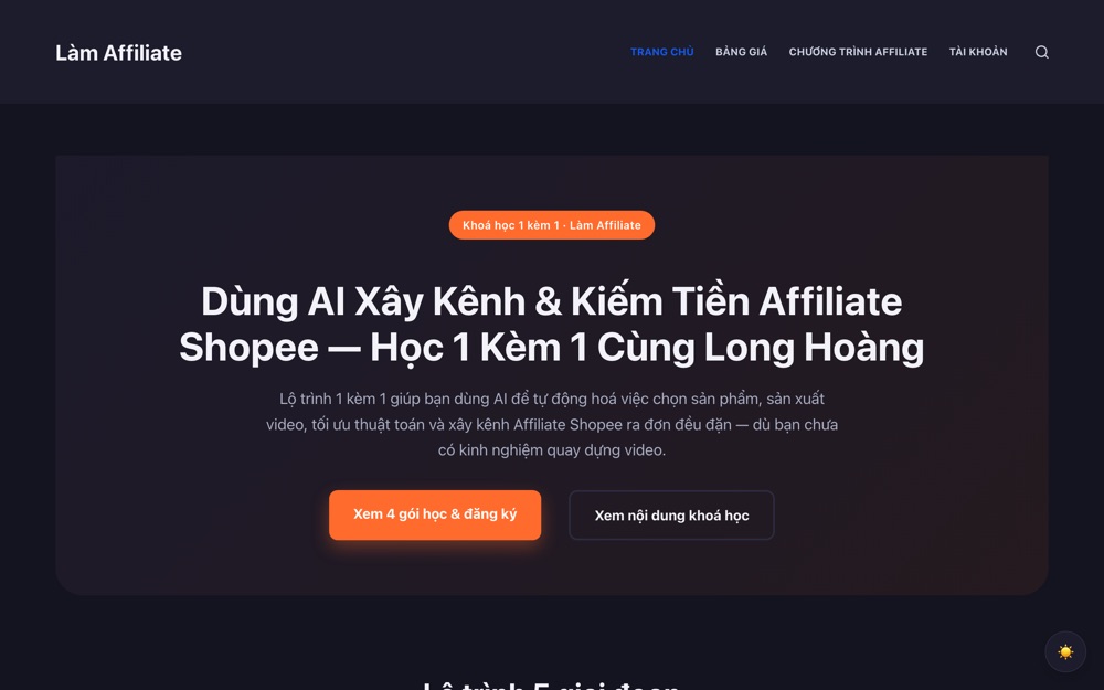 Ảnh trang Làm Affiliate