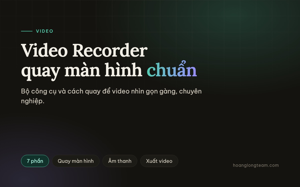 Solo Content Video [Video Recorder]