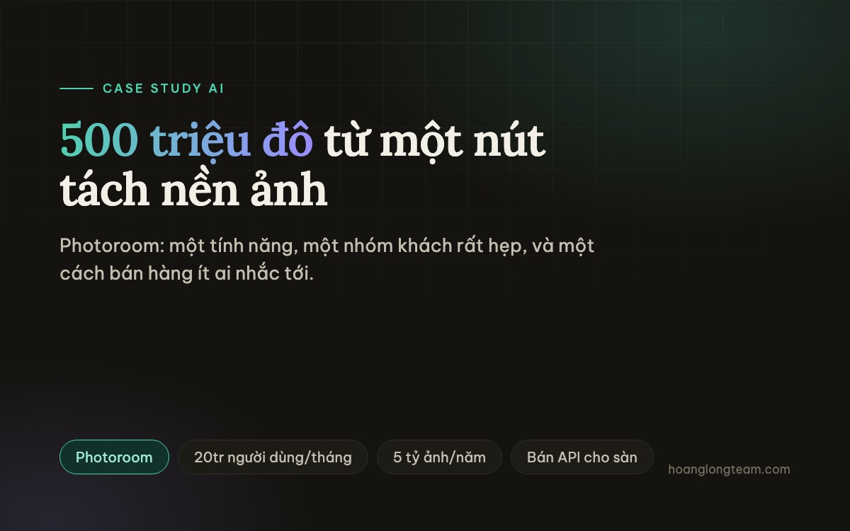 Case study Photoroom — 500 triệu đô từ một nút tách nền ảnh