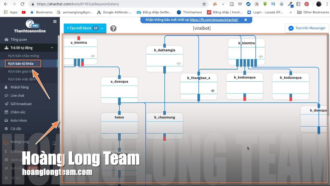 Nội dung mẫu Chatbot Viral