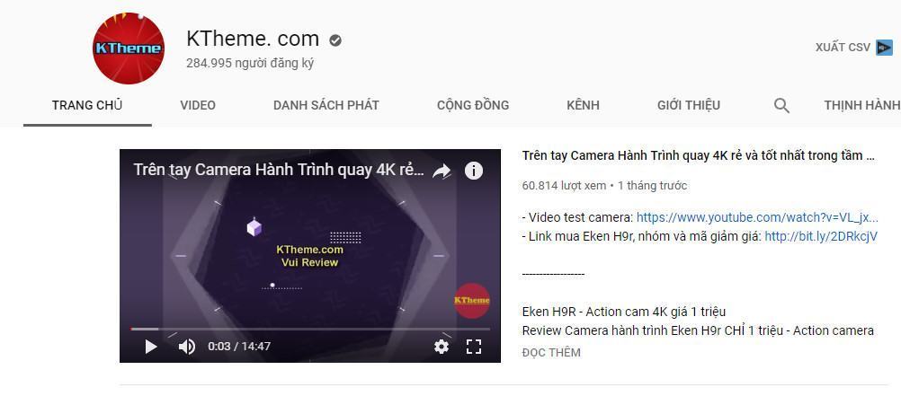 Hình ảnh kênh youtube kiếm tiền Affiliate