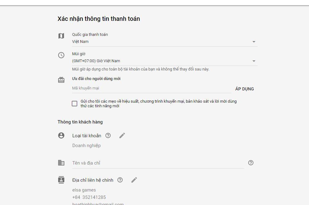 Hình ảnh xác nhận thông tin thanh toán