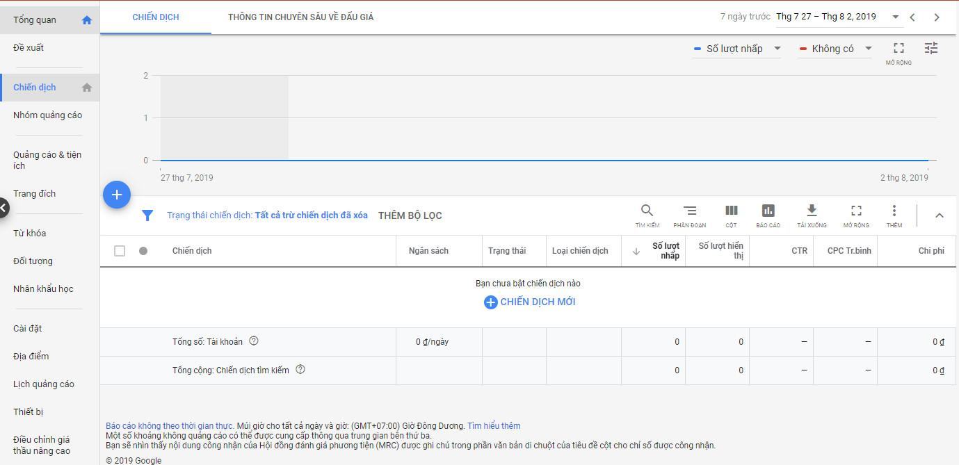 Hình ảnh thêm chiến dịch quảng cáo mới của Google Ads