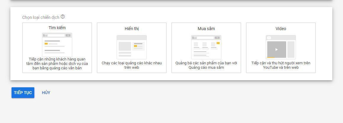 Hình ảnh loại chiến dịch quảng cáo Google Ads
