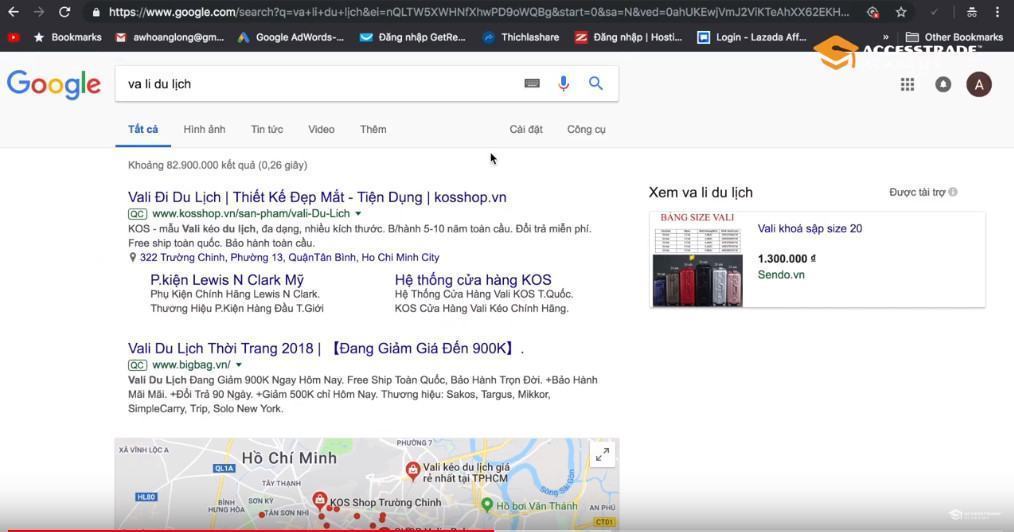 Hình ảnh quảng cáo xuất hiện ở vị trí đầu tiên