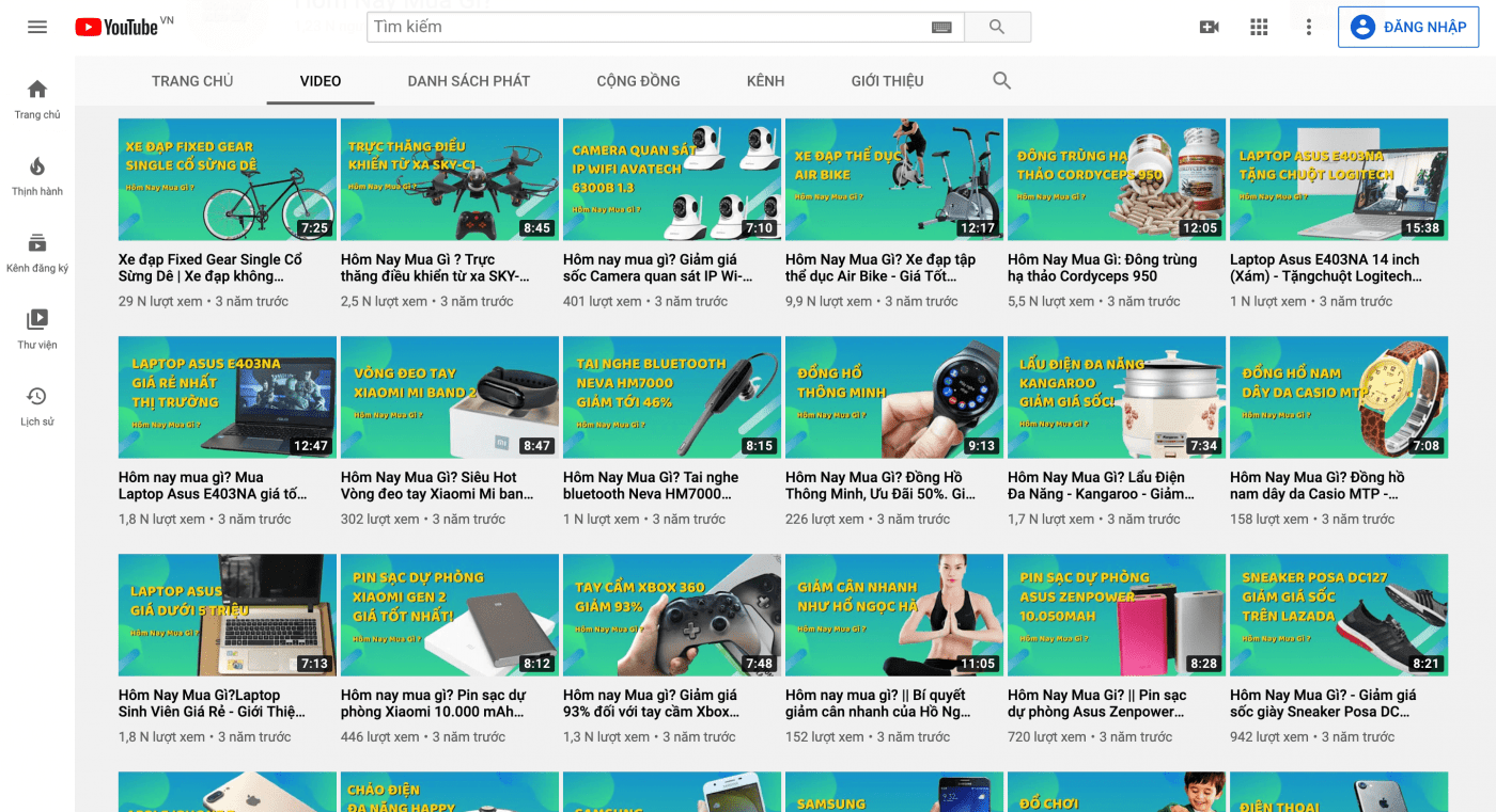 Kênh Youtube demo mà bạn sẽ up video review lên