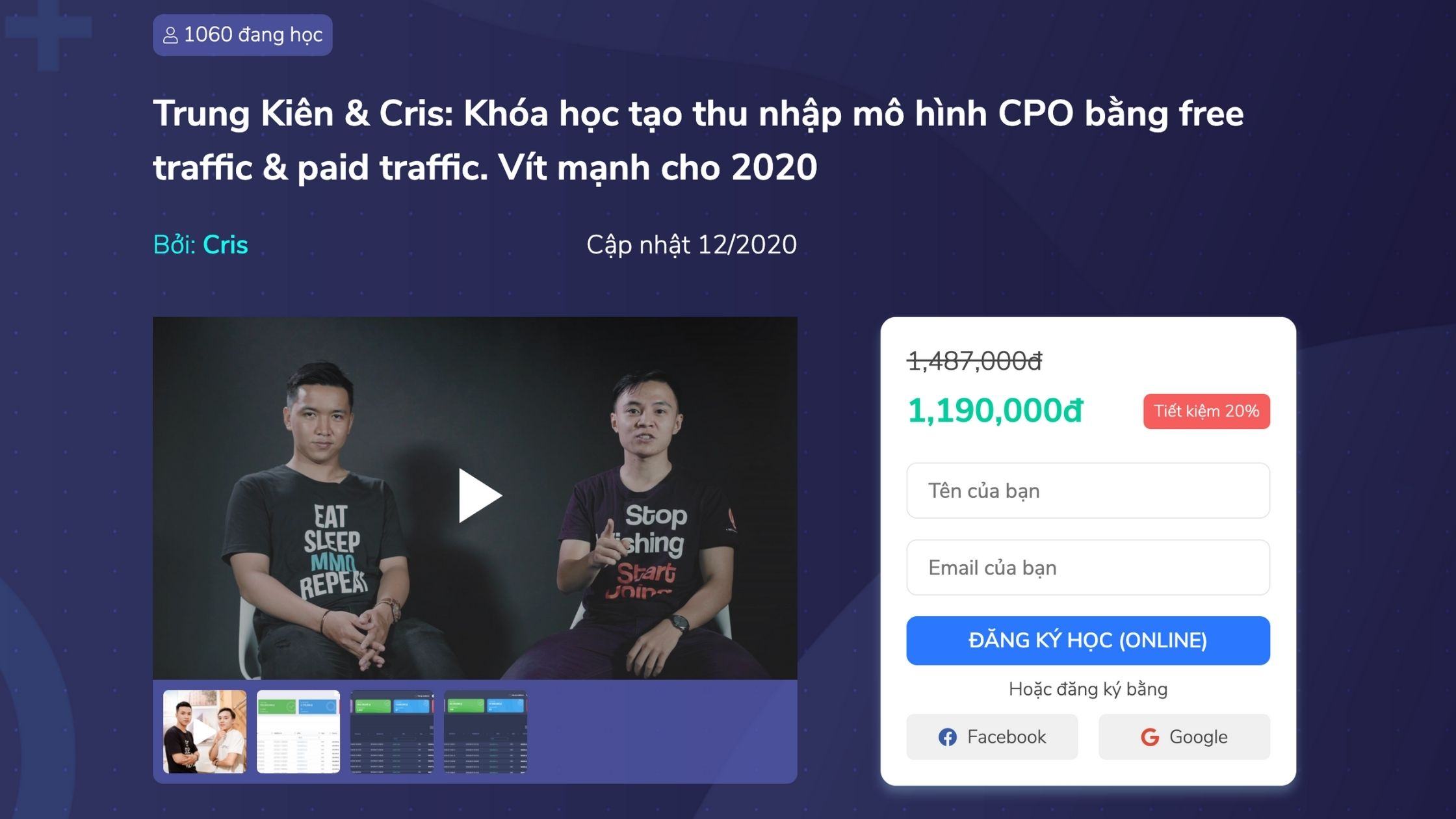 Khoá học kiếm tiền với CPO