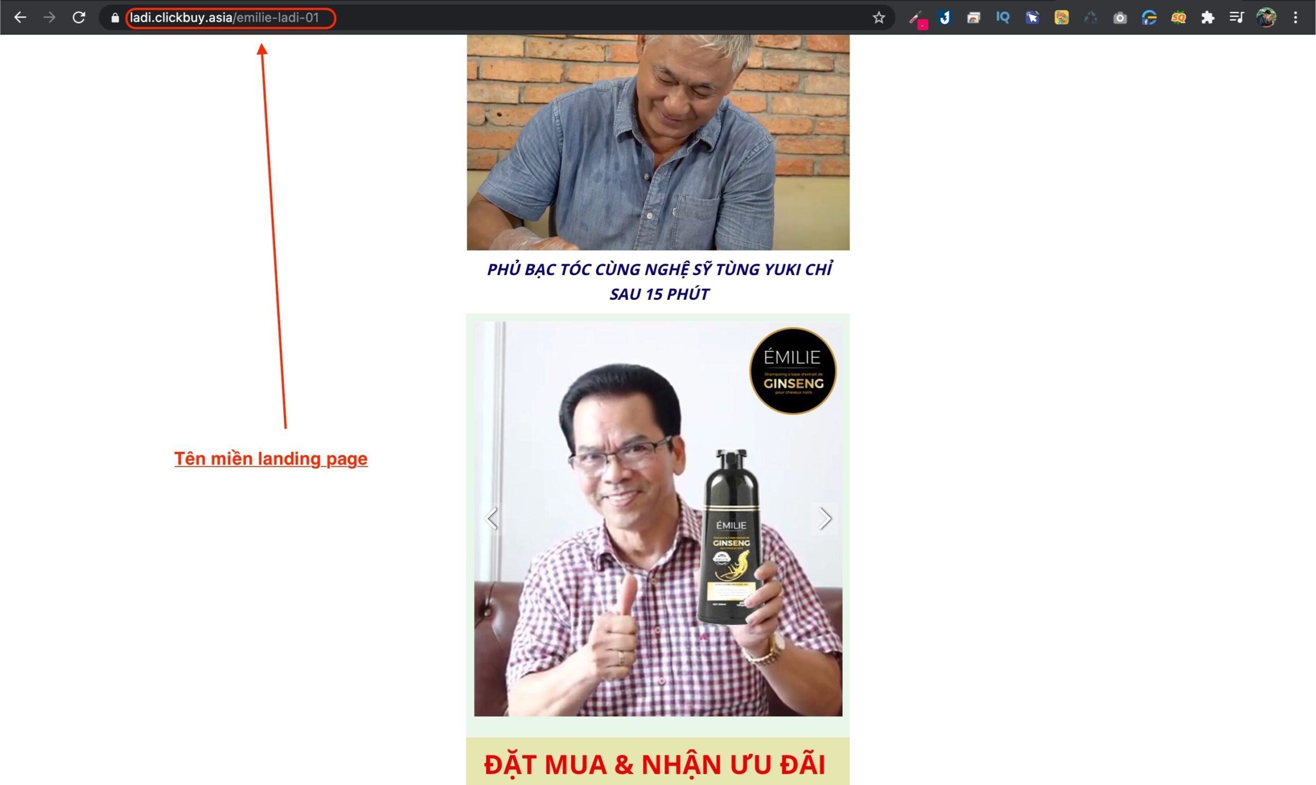 Landing page giới thiệu sản phẩm Affiliate