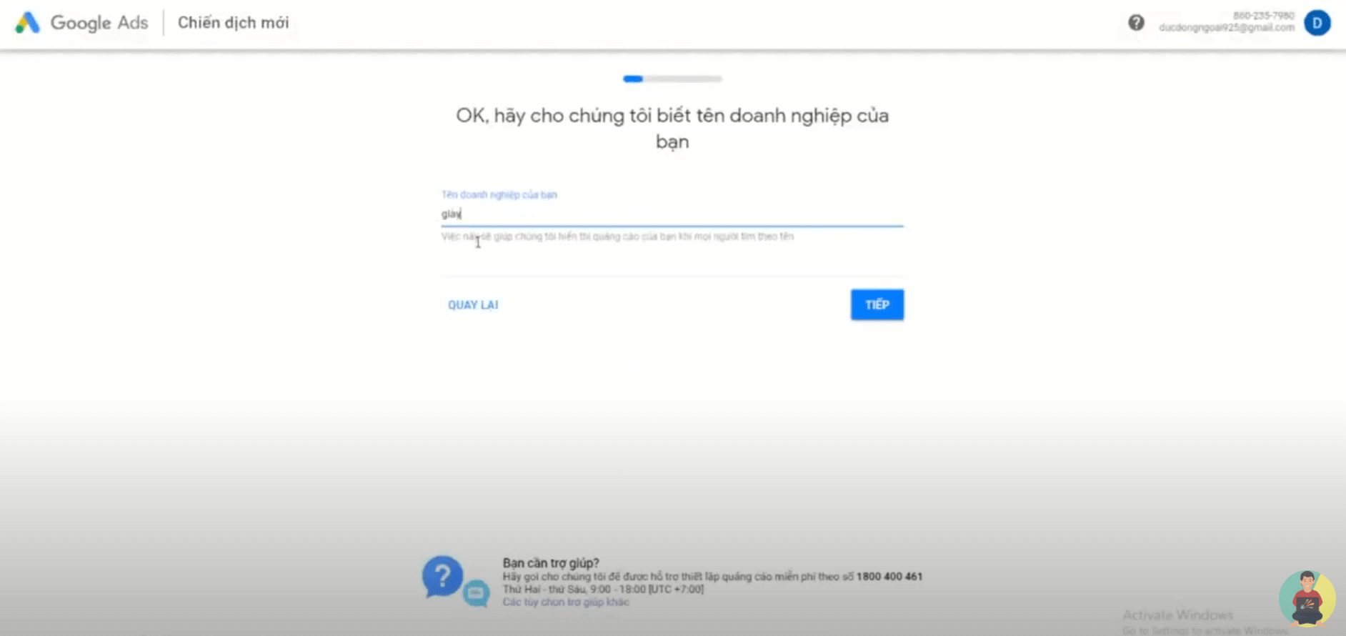 Tạo tài khoản quảng cáo Google Ads