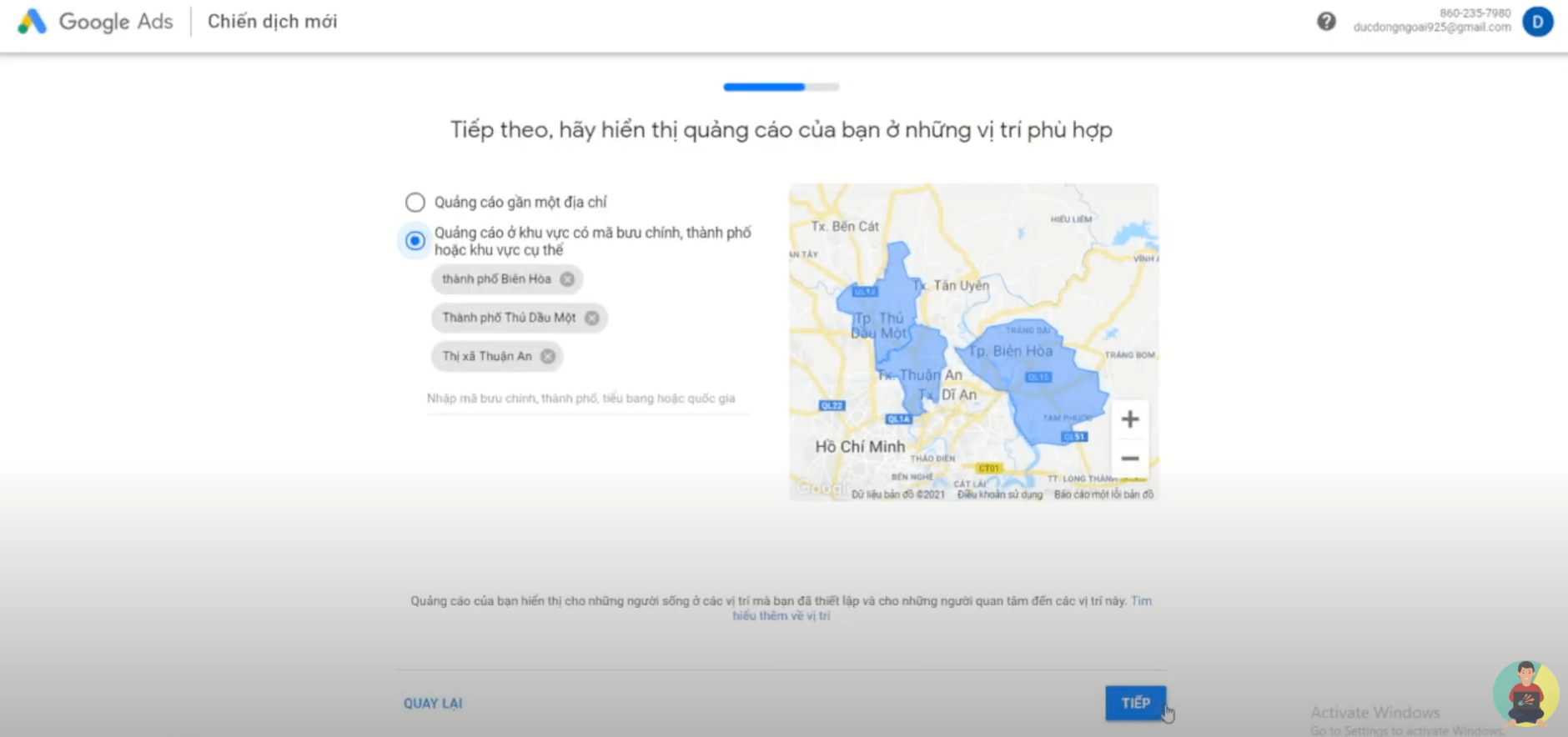 Vị trí quảng cáo Google Ads