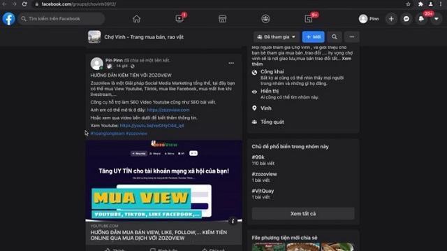 Đăng lên các hội nhóm trên facebook