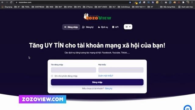 Đăng nhập tài khoản ZozoView