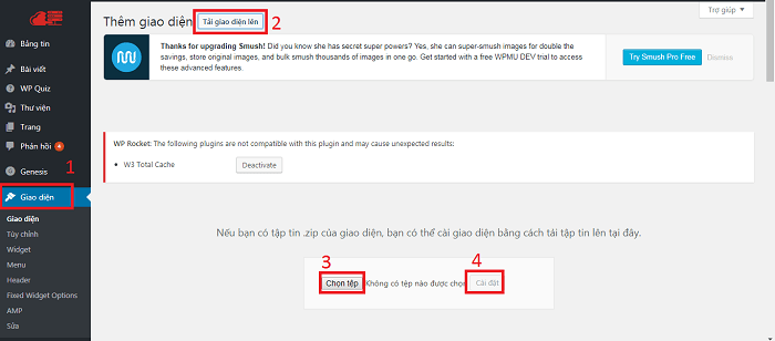 Cài mã nguồn WordPress và thay giao diện cho web WordPress